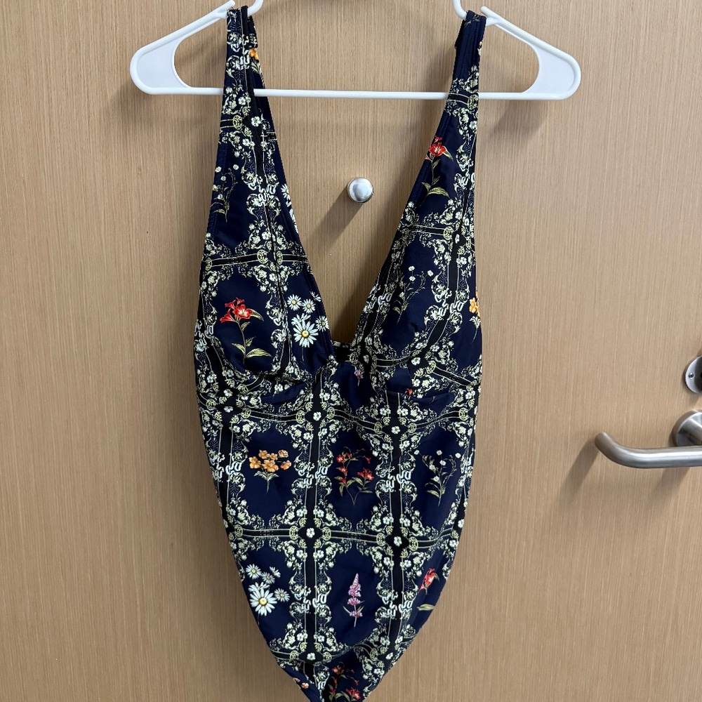 Floral Print One Piece Swimsuit